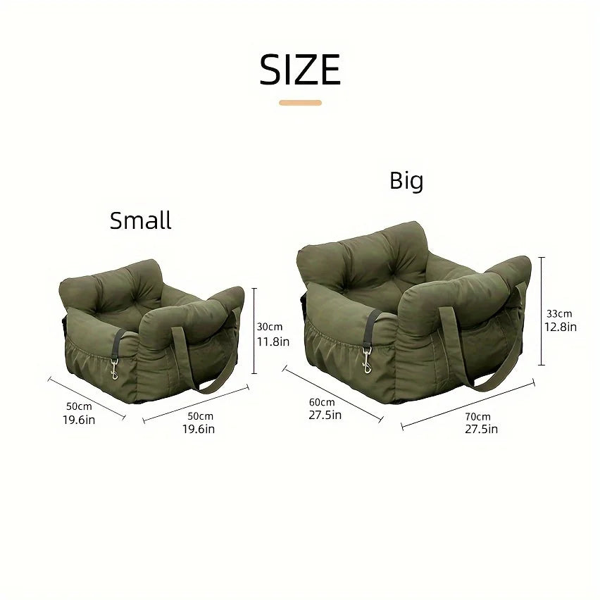 Small and large dog car bed dimensions diagram